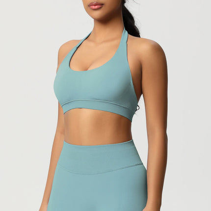Women Sports Bra Seamless Halter Clothes Push-up Vest Brassiere Gym Top Backless Fitness Yoga Workout Running Underwear
