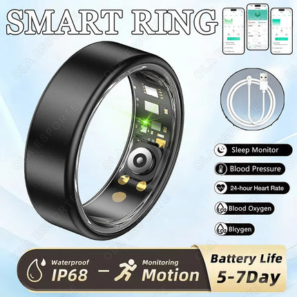 2026 New Multicolor Smart Ring Men Women Heart Rate Blood Oxygen Sleep Monitoring Waterproof Multi-Functional Sports Smartring