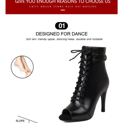 Women's Dance Shoes Ladies Latin Ballroom Dance Boots   Dance Shoes Boots Girls Sexy Stiletto Heels Fashion Salsa Party  Shoes