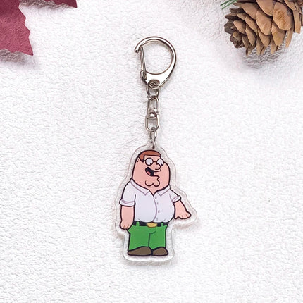 1/23Pcs Disney Family Guy Car Keychain Accessories Acrylic Cute Charms Pendant For Bag Funny Key Holder Backpack Decoration Gift