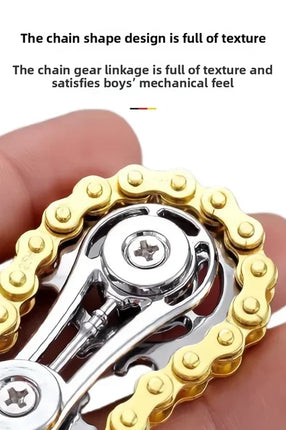 Sprocket Flywheel Flywheel Flying Top Flying Disk Anti-Anxiety Ornaments Metal Bicycle Chain EDC Rotating Flying Disk Adult Toy