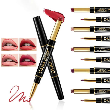 1Pc DNM Double-Ended Lip Liner And Lipstick Set High-Pigmented Long-Lasting Waterproof Non-Stick Valentine's Day Makeup Gift