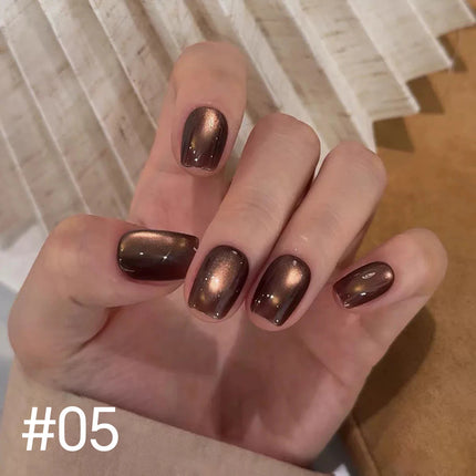 10ML 1-10PCS Winter New Style Hot Selling Black Nails Brown Nails Glass Bead Magnet Cat Eye Nail Polish Nail Set Nail Supplies