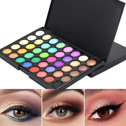 40 Colors Ultimate Eyeshadow Palette Matte & Shimmer Finishes Earth Tones Long-Lasting Smudge Proof Makeup Kit Korea Cosmetics