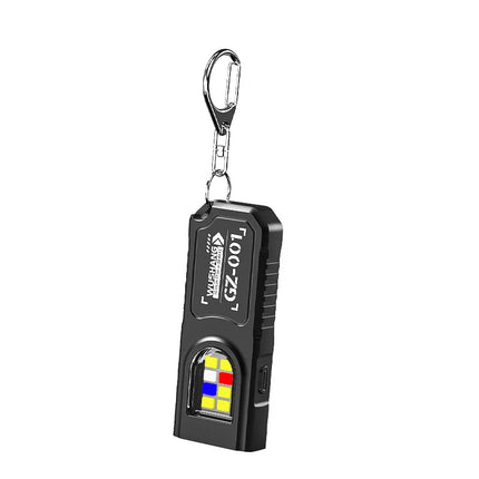 Powerful Mini COB LED Keychain Flashlight USB C Rechargeable Hanging Work Light Waterproof Keyring Camping Walking Pocket Lamp