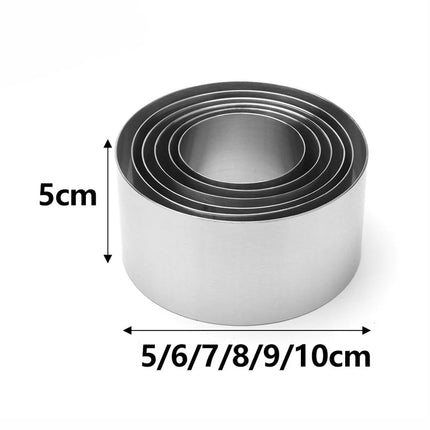 Stainless Steel Circle Cake Ring Mold for Baking 5-11cm Mousse Cake Round Cookie Cutters DIY Party Kitchen Baking Cakes Tools