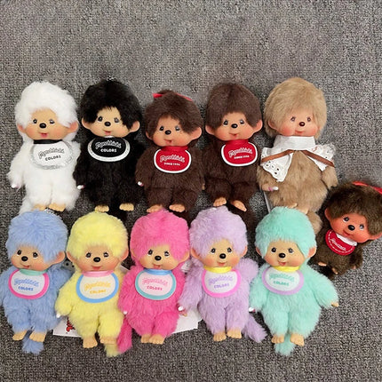 Monchhichi Keychain Cartoon Backpack Hanging Charms Cute Monchichi Doll Pendant Birthday Party Gifts 몬치치 키링