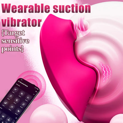 Wearable Sucking Vibrator 9 Modes APP Control Sucker Vibrator Vagina Clitoris Stimulator Double motor Oral Sex Toys for Women