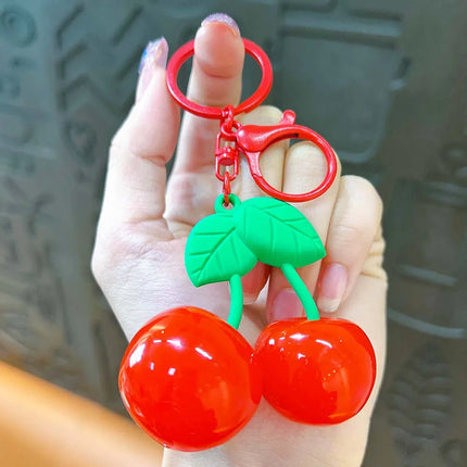 Keys Accessories Cherry Acrylic Keychain Backpack Decor Portable Cherry Bag Hanging Fruits Red Red Cherry Pendant Birthday Gift