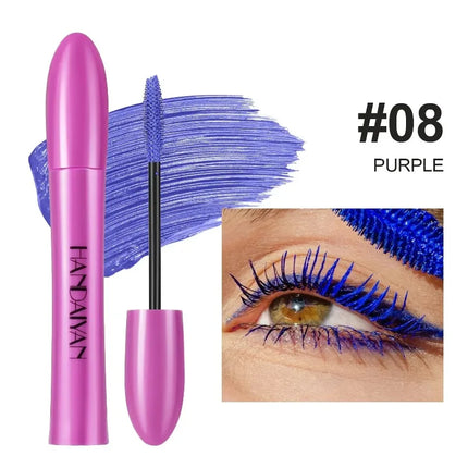 Colorful Silk Mascara Waterproof Lasting Mascara Yellow Black Cream Thickening Lengthening Curling Smudge-Proof Makeup Cosmetic