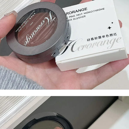 Monochrome Blusher Palette Matte Warm Brown Red Cheek Tint Face Contouring Waterproof Cosmetics Rouge Powder Soft Natural Makeup