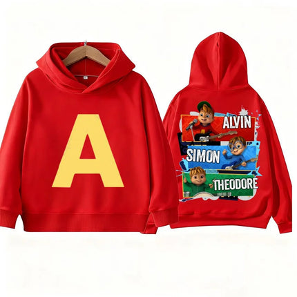 Alvin and Chipmunks Printed Children's Hoodie for Autumn and Winter Outdoor Boys and Girls Casual Kid Sweatshirt