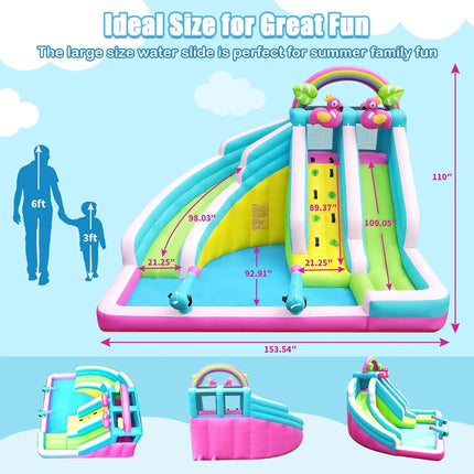 SkyBounce Inflatable Bounce House Water Slide 6 in 1 Blow Up Water Park Water Slides Splash Pool Blower Waterslide Backyard