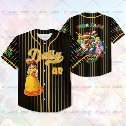 Summer Super Mario Design Pattern Printed Summer T-shirt Children's Casual Sports Short Sleeve Round Neck Loose Pullover T-shirt