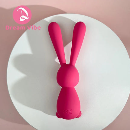 Wiggle Rabbit Vibrator Dual Motors Powerful Rumbly 20 Vibrations Whipser Quiet Liquid Silicone Sex Toy Women Girl Double Dildo