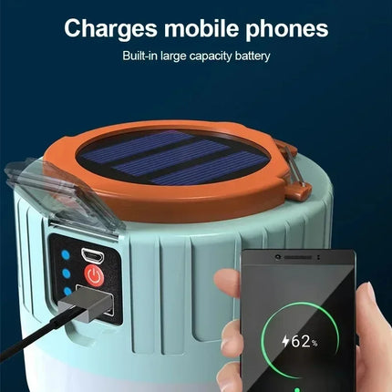 Portable Solar Camping Light Power Bank LED Lanterns With Remote Control Waterproof Outdoor Tent Light Rechargeable Flashlight ﻿