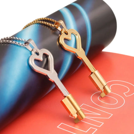 Heart Shaped Chastity Cage Key Necklace Accessory Fits All Cock Cages Integrated Locks Key Holder Sex Toys Adult Games Gifts