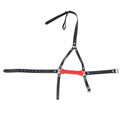 Leather Harness Strap Adult Game Erotic Bdsm Sex Toys for Couples Black Face Mask Gag Open Mouth Bondage Belt