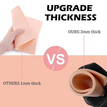 3MM Tattoo Practice Skin Silicone Fake Skin Double-Sided Synthetic Leather Permanent Makeup Tattoo Beginner Training Skin