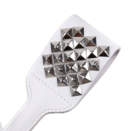 White Leather Bow-Knot Palm Clap Spanking Paddle Whips Fetish Slave Bdsm Spank Flogger Fantasy Couples Sexy Adult Games Cosplay