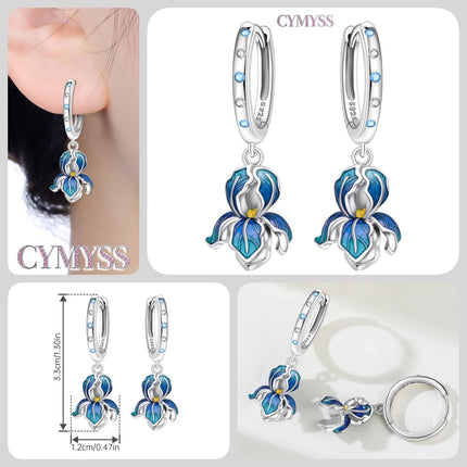 925 Sterling Silver Inlaid Zircon Butterfly Earrings Insect Element Original Design Women's Fashion Party Jewelry Gift Ear Loops