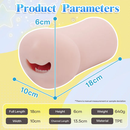 Male Masturbator Realistic Mouth Deep Throat Pocket Pussy Blowjob with Teeth Tongue Sex Toys for Men Masturbation Oral Sex 18+