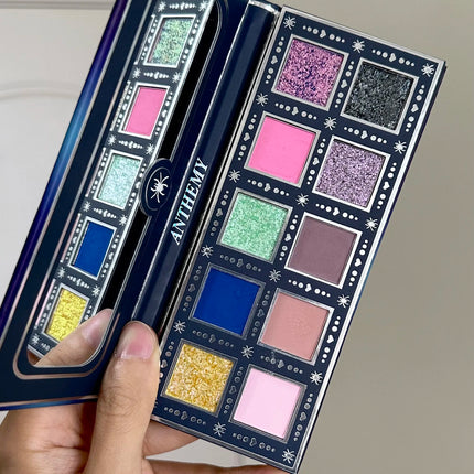 Anthemy 12 Color Eyeshadow Palette Backlight Butterfly Matte Chameleon High Pigmented Shimmer Flash Spotlight Eye shadow