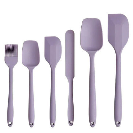 6 Pieces Silicone Spatula Set Non-Stick Heat Resistant Spatula Oil brush Cream Mixing Spoon for Cooking Baking Mix Baking Tools