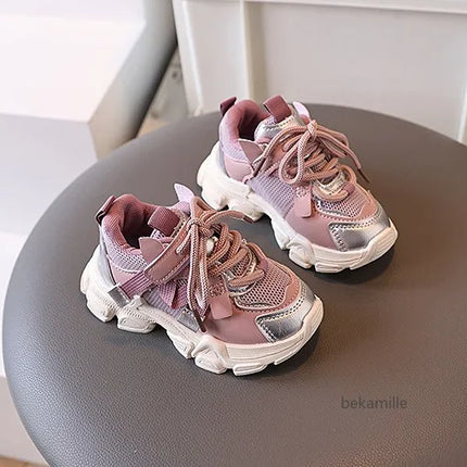 Girls & Boys Casual Sneakers Soft Sole Sports Shoes For Child Autumn colorful