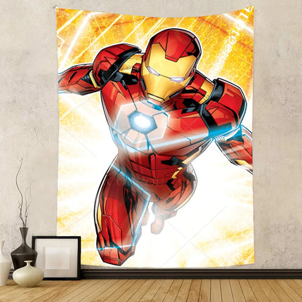 Iron Man Red Flash Backdrop for Birthday Party Decor Hero Marvel Superhero Background for Baby Shower Party Cake Table Supplies