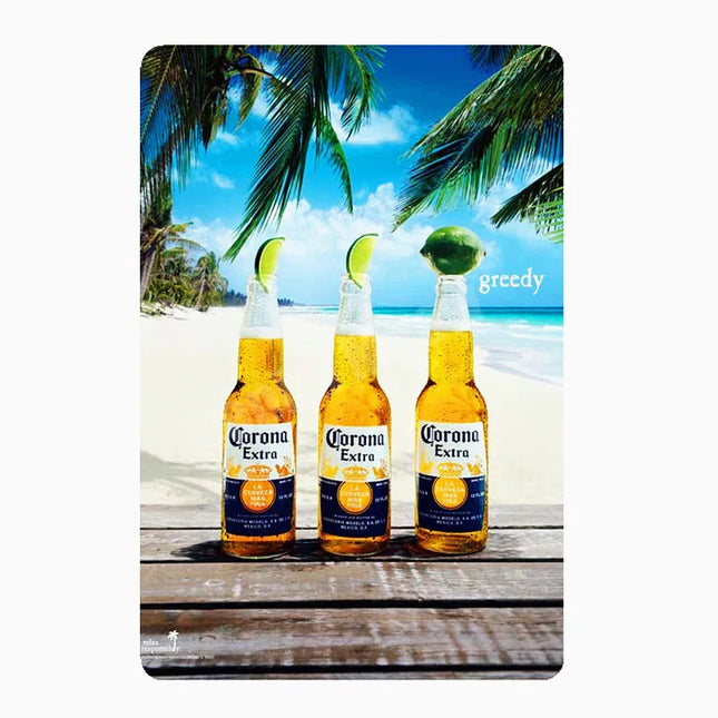 Corona Extra Beer Plaque, Metal Tin Sign, Mexican Beer Wall Art, Poster for Bar, Club, Beach Decoration, Vintage Home Decor