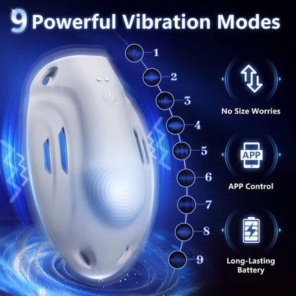 APP Controls Mens Wearable Masturbator Chastity Cage BDSM Penis Vibrator Testicular Amplifier Confidence Booster Male Sex Toys