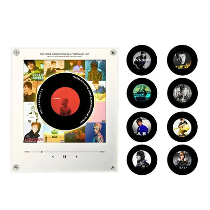 Mini NFC Music Player Disc Frame Acrylic Rotating Atmosphere Night Light Album Magnet