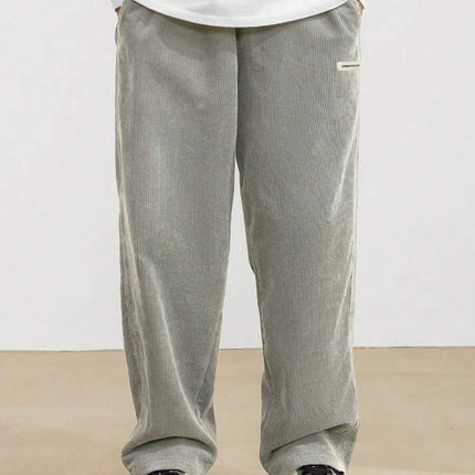 2026 new fashion Men's Corduroy Straight Casual Pants spring autumn Outdoor Streetwear with Drawstring Elastic Waist