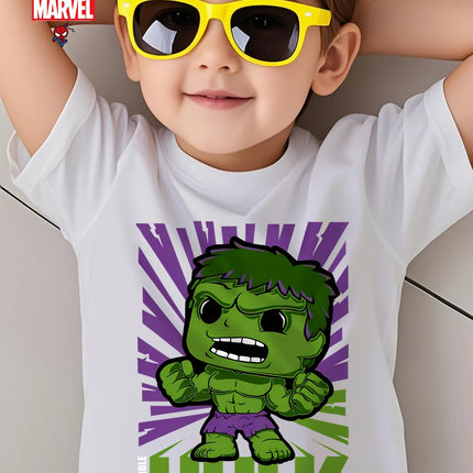 Marvel Hulk Kids T Shirt Cute Cartoon Print Cotton Casual Short Sleeve Summer Top Tee for Boys Girls