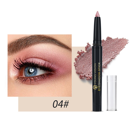 YOUNG VISION 12 Color Eyeshadow Stick Waterproof  Pearl Shimmer cream formula easy to color fine and smooth Woman makeup