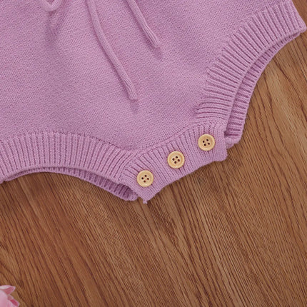 Knitted Cotton Sleeveless Newborn Baby Girls Summer Rompers Cute Infant Jumpsuit Toddler Bodysuit Baby Clothing For 0-24 Months