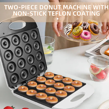 Donut Maker Machine Nonstick with Indicator Light Breakfast Waffle Baking Machine for Home Commercial Use Coffee Shop DIY