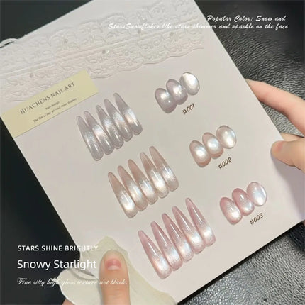 MIANEL 10ML 1PCS Lover's Cat Eye Gel Polish 2026 Sparkling Nude Pink Nail Art with Glass Bead And Golden Glow New Release