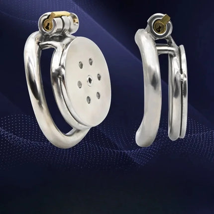 Male Chastity Device Flat Round Hole Metal Chastity Lock,Cock Cage,Urethra Catheter,Penis Ring,Bondage Belt Sex Toys For Men Gay
