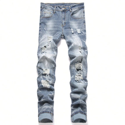 Fashion Men's Jeans Pants Stretch Blue Skinny Jeans For Men Casual Slim Fit Denim Pants Korean Style Male Trousers Jeans