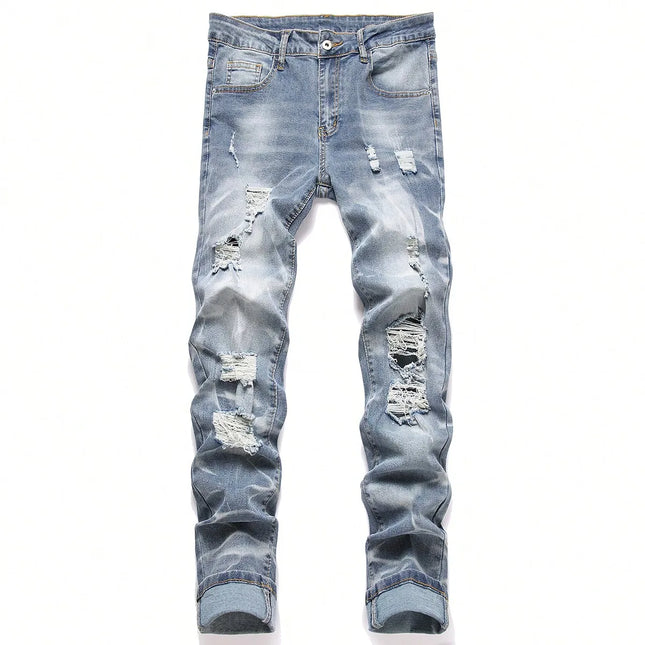 Fashion Men's Jeans Pants Stretch Blue Skinny Jeans For Men Casual Slim Fit Denim Pants Korean Style Male Trousers Jeans