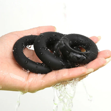 3 Sizes Silicone Cock Ring Penis Enhance Erection Ejaculation Delay Sex Toys for Men Cockring Ball Donuts Ring Sex Shop