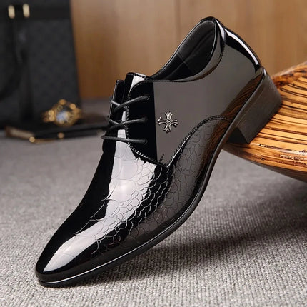 Men's Leather Shoes Black Soft Leather Soft Sole Spring And Autumn Best Man Men's Business Formal Wear Plus Size 38-48
