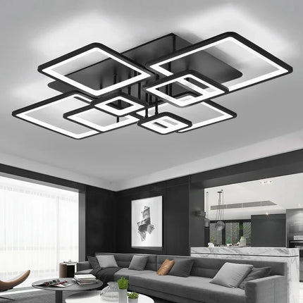 Modern Living Room Acrylic Led Ceiling Lamp Bulb 220v Black Bedroom Study Ceiling Light Home Dining Room Lighting Lustre Fixture