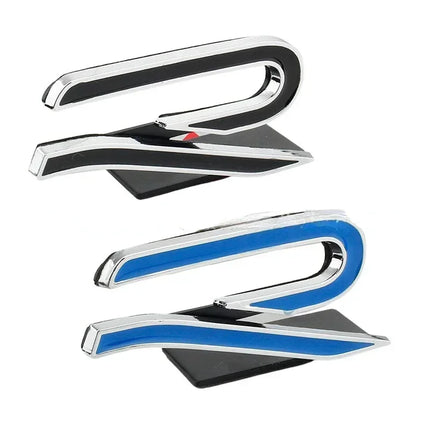 New R Emblem Car Metal Body Tail Trunk Sticker Car Grill Badge Emblem For Volkswagen VW GTI Rline Polo Golf MK8 Touareg Passat