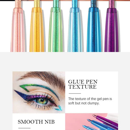 6 Colors Chameleons Eyeliner Pearl Metallic Gloss Shiny Eyeshadow Glitter Liner Multi Chrome Color Aurora Chaning Eye Makeup