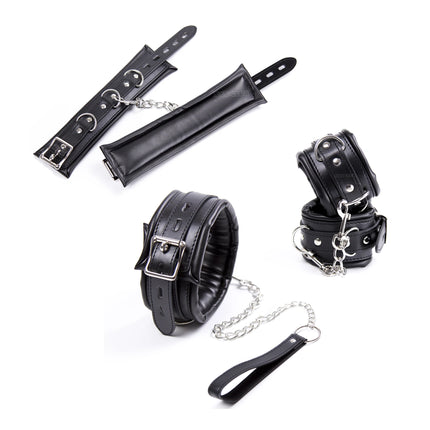 Thierry 3Pcs Soft Bondage Restraints Handcuffs Collar Wrist Ankle Cuffs for Fetish Erotic BDSM Adult Games Couple Sex Product