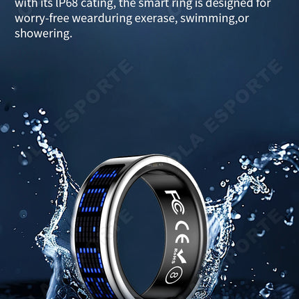 Display Screen Smart Ring Bluetooth Connection Heart Rate Sleep Monitoring Multi-function Ring Multiple Sports Modes Waterproof