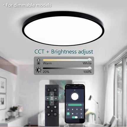 MARPOU 50CM Large Led ceiling lamp with Smart APP Remote Control Ultrathin Light fixture Ceiling Lights for Bedroom Living Room